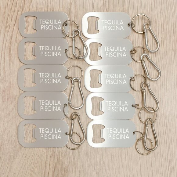10 Stainless Steel Keychain Bottle Openers with Ring & Clip NEW Bundle - Picture 1 of 4